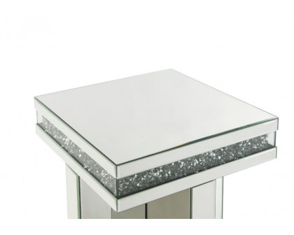 ACME - Noralie End Table in Mirrored/Faux Diamonds (84697)