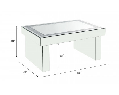 ACME - Noralie Coffee Table in Mirrored/Faux Diamonds (84700)