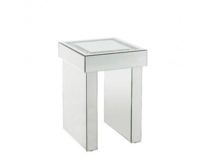 ACME - Noralie End Table in Mirrored/Faux Diamonds (84702)