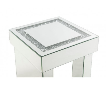 ACME - Noralie End Table in Mirrored/Faux Diamonds (84702)