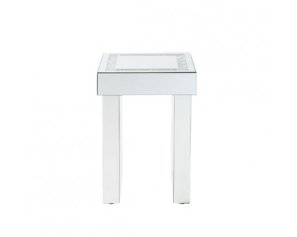 ACME - Noralie End Table in Mirrored/Faux Diamonds (84702)