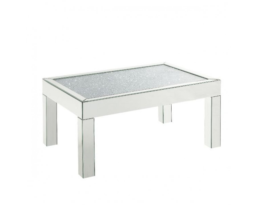 ACME - Noralie Coffee Table in Mirrored/Faux Diamonds (84705)