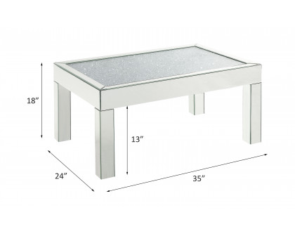 ACME - Noralie Coffee Table in Mirrored/Faux Diamonds (84705)