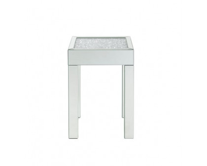 ACME - Noralie End Table in Mirrored/Faux Diamonds (84707)