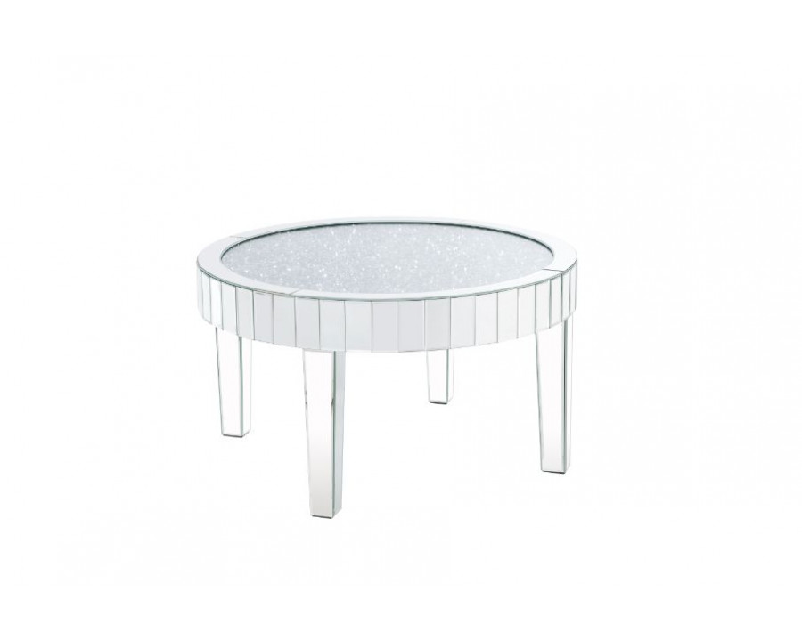 ACME - Noralie Coffee Table in Mirrored/Faux Diamonds (84710)