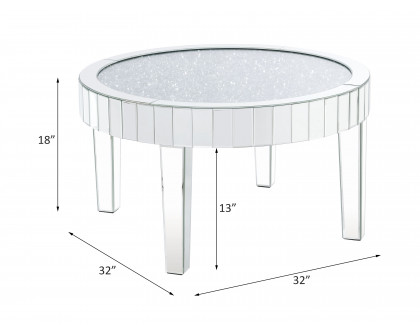 ACME - Noralie Coffee Table in Mirrored/Faux Diamonds (84710)