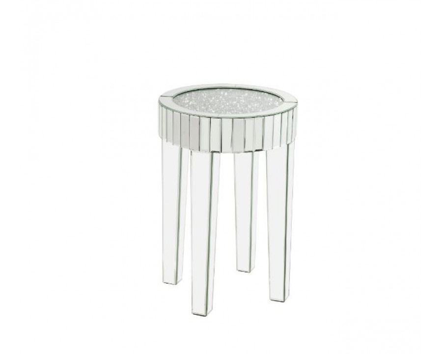 ACME - Noralie End Table in Mirrored/Faux Diamonds (84712)