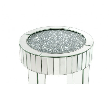 ACME - Noralie End Table in Mirrored/Faux Diamonds (84712)