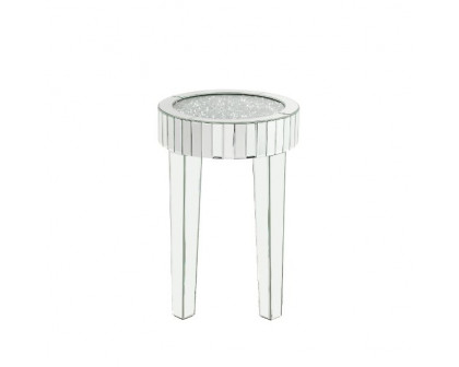 ACME - Noralie End Table in Mirrored/Faux Diamonds (84712)