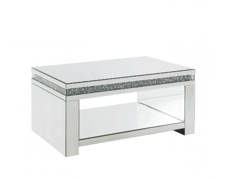 ACME - Noralie Coffee Table in Mirrored/Faux Diamonds (84715)