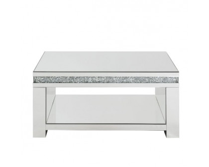 ACME - Noralie Coffee Table in Mirrored/Faux Diamonds (84715)