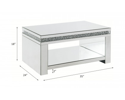 ACME - Noralie Coffee Table in Mirrored/Faux Diamonds (84715)