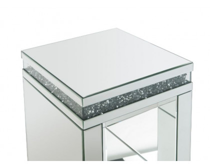 ACME - Noralie End Table in Mirrored/Faux Diamonds (84717)