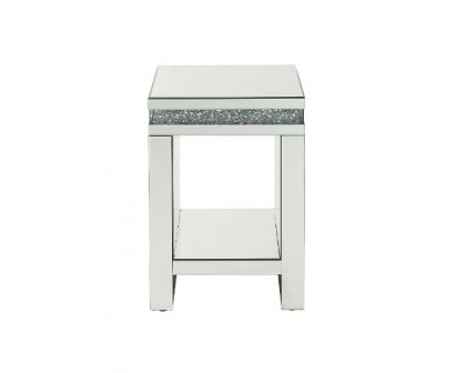 ACME - Noralie End Table in Mirrored/Faux Diamonds (84717)