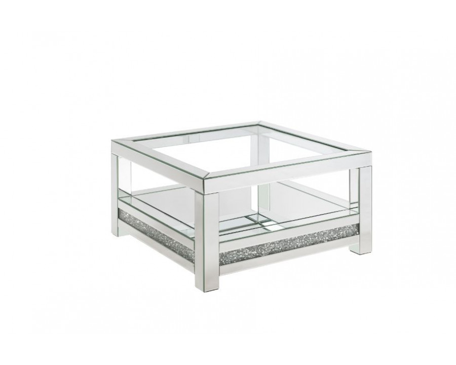 ACME - Noralie Coffee Table in Mirrored/Faux Diamonds (84720)