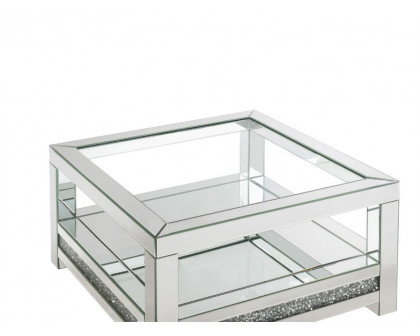 ACME - Noralie Coffee Table in Mirrored/Faux Diamonds (84720)