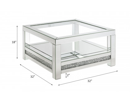 ACME - Noralie Coffee Table in Mirrored/Faux Diamonds (84720)