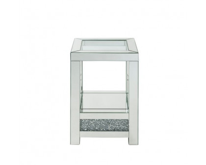 ACME - Noralie End Table in Mirrored/Faux Diamonds (84722)