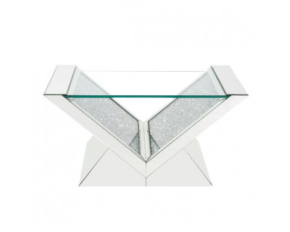 ACME - Noralie Coffee Table in Clear Glass/Mirrored/Faux Diamonds (84725)