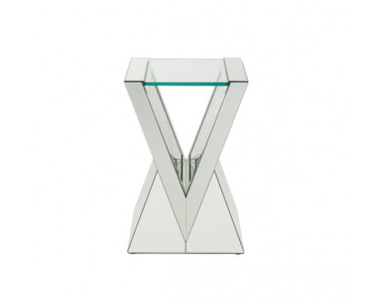 ACME - Noralie End Table in Clear Glass/Mirrored/Faux Diamonds (84727)