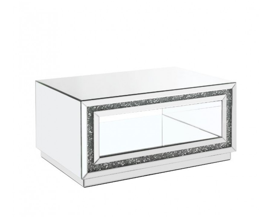 ACME - Noralie Coffee Table in Mirrored/Faux Diamonds (84735)