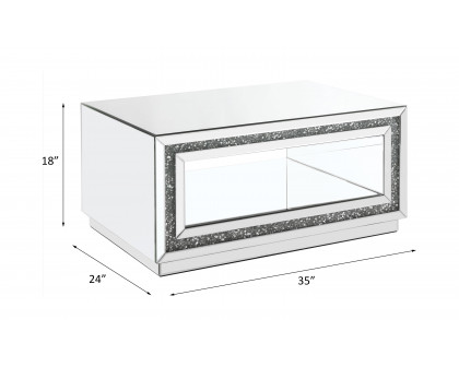 ACME - Noralie Coffee Table in Mirrored/Faux Diamonds (84735)