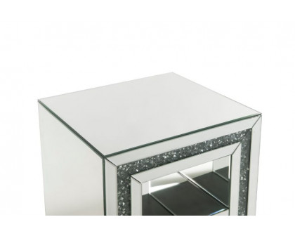 ACME - Noralie End Table in Mirrored/Faux Diamonds (84737)