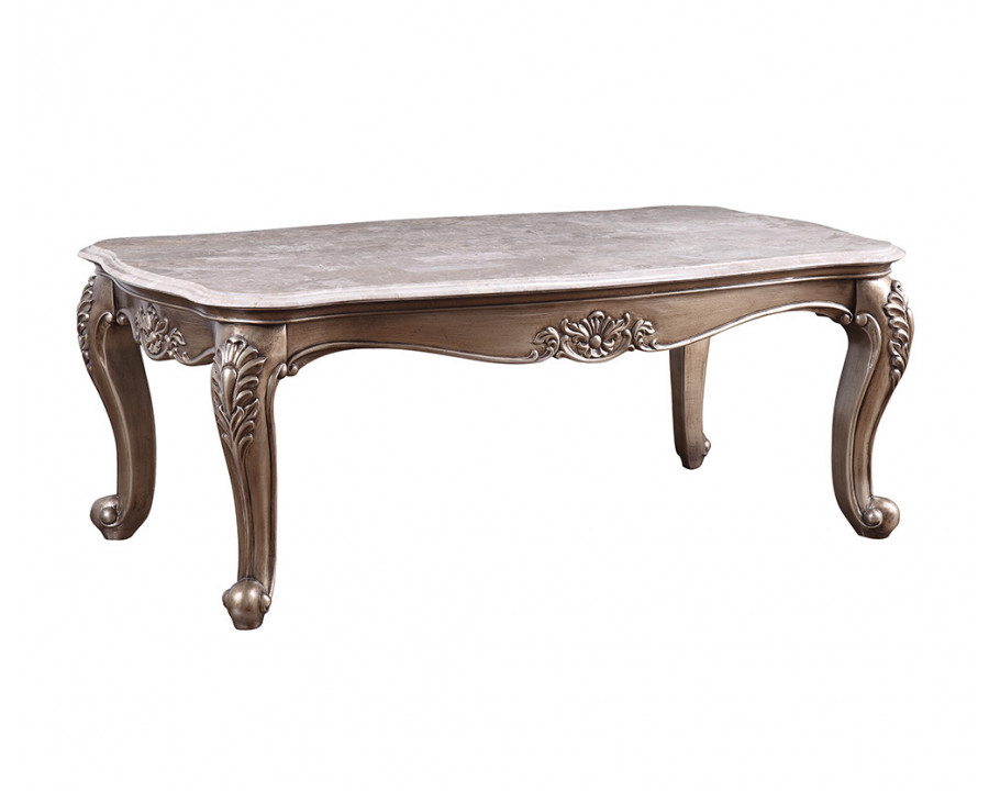 ACME - Jayceon Coffee Table in Marble Top/Champagne