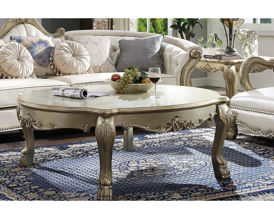 ACME - Dresden II Coffee Table in Gold Patina/Bone