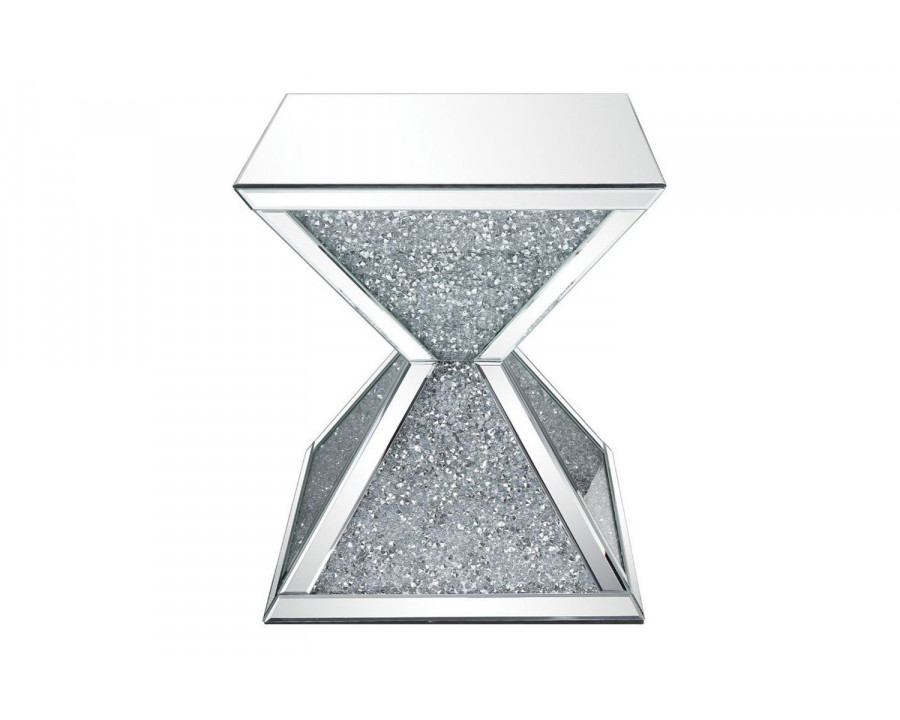 ACME - Noralie End Table in Mirrored/Faux Diamonds (84902)