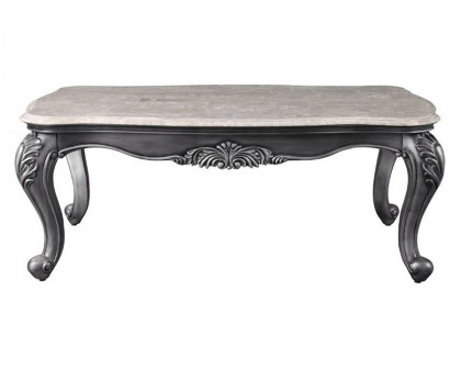 ACME - Ariadne Coffee Table in Marble Top/Platinum