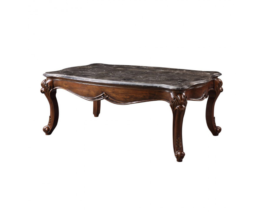 ACME - Miyeon Coffee Table in Marble Top/Cherry