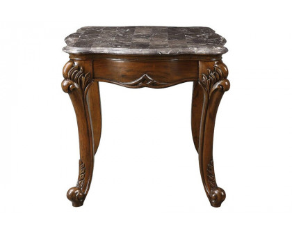 ACME - Miyeon End Table in Marble Top/Cherry