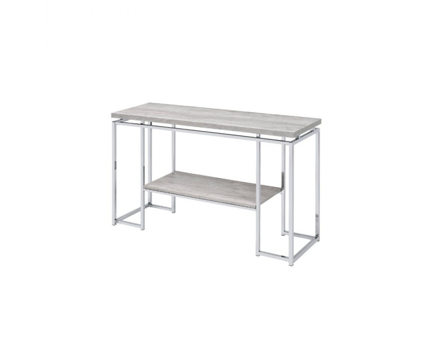 ACME - Chafik Sofa Table in Natural Oak/Chrome