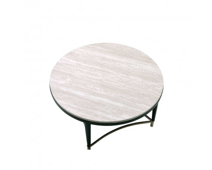 ACME - Ayser Coffee Table in White Washed/Black