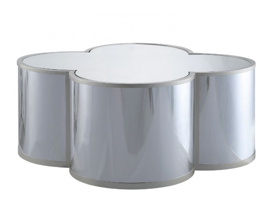 ACME - Clover Coffee Table in Silver/Champagne