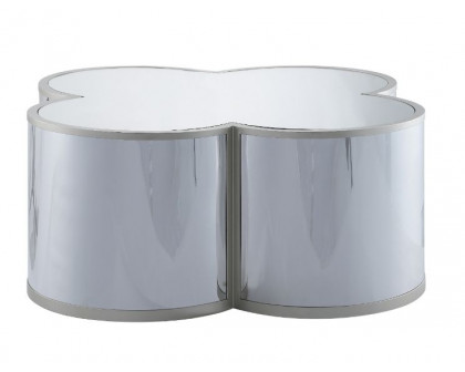 ACME - Clover Coffee Table in Silver/Champagne