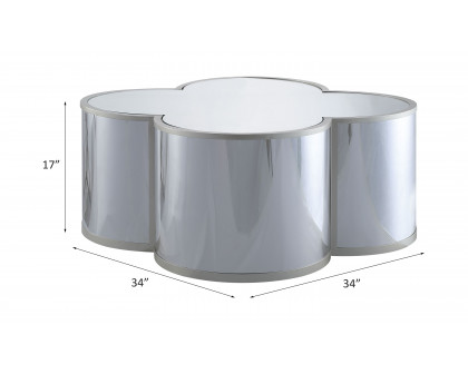 ACME - Clover Coffee Table in Silver/Champagne