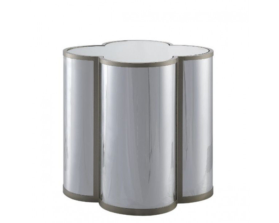 ACME - Clover End Table in Silver/Champagne