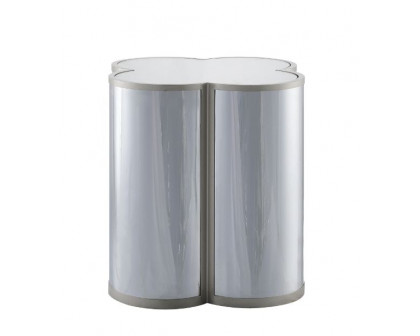 ACME - Clover End Table in Silver/Champagne