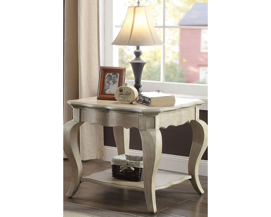 ACME - Chelmsford End Table in Antique Taupe