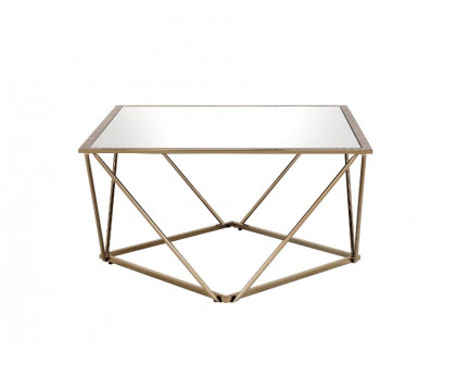 ACME - Fogya Coffee Table in Mirrored/Champagne Gold