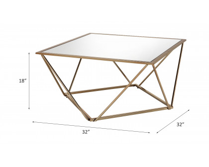 ACME - Fogya Coffee Table in Mirrored/Champagne Gold