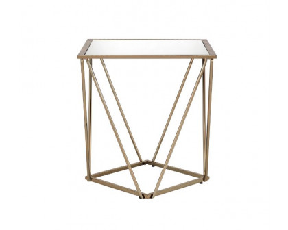 ACME - Fogya End Table in Mirrored/Champagne Gold