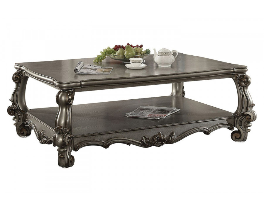 ACME - Versailles Coffee Table in Antique Platinum