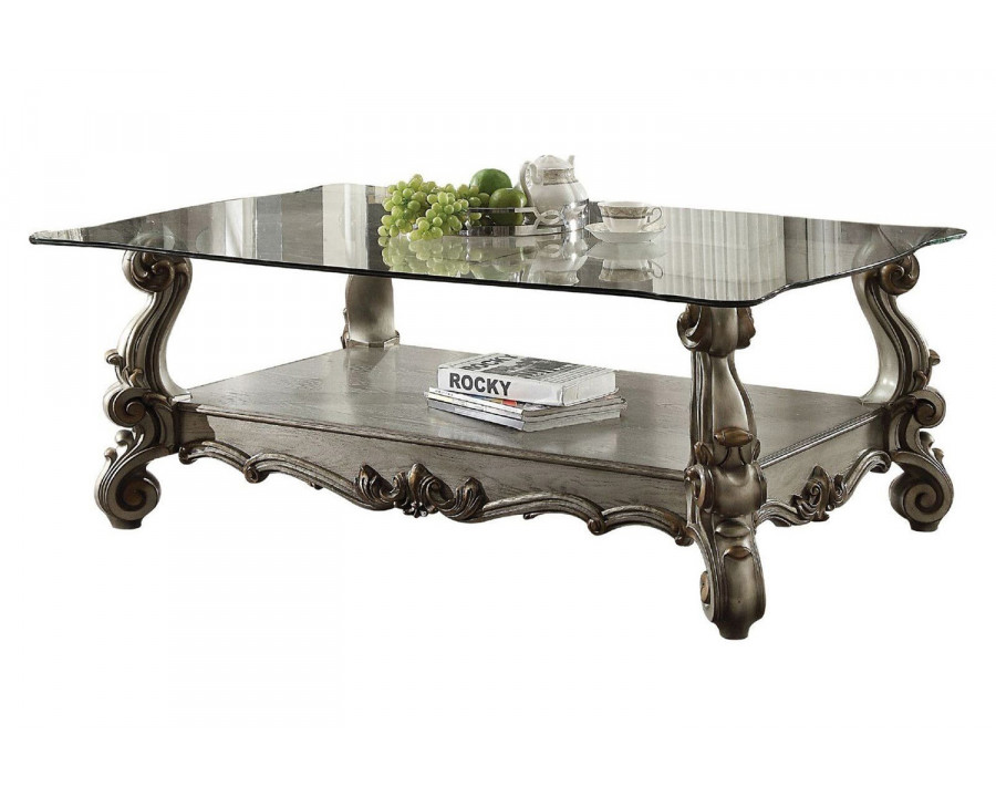 ACME - Versailles Glass Top Rectangular Coffee Table