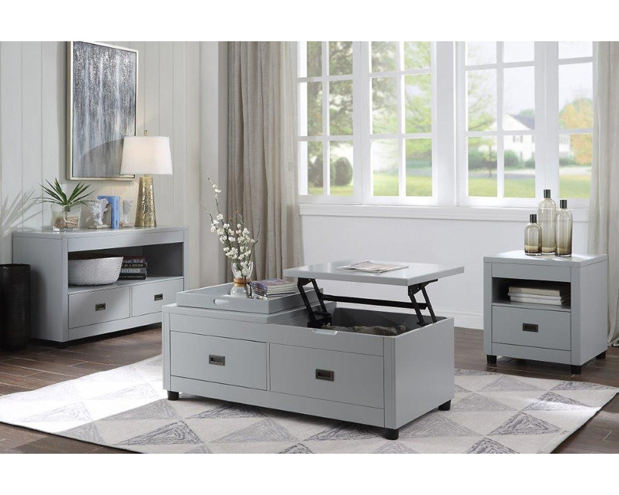 ACME - Eleanor Coffee Table with Lift Top in Dove Gray