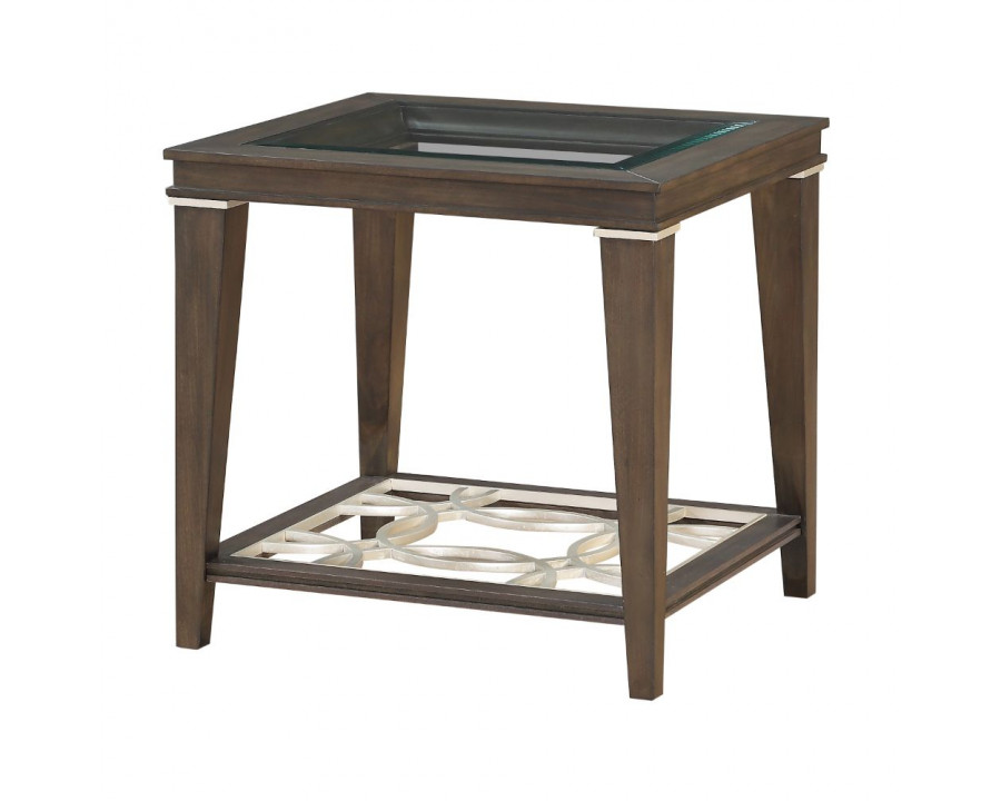 ACME - Peregrine End Table in Walnut/Glass