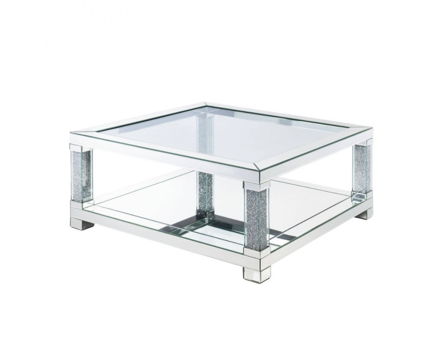 ACME - Noralie Coffee Table in Mirrored/Faux Diamonds (87995)