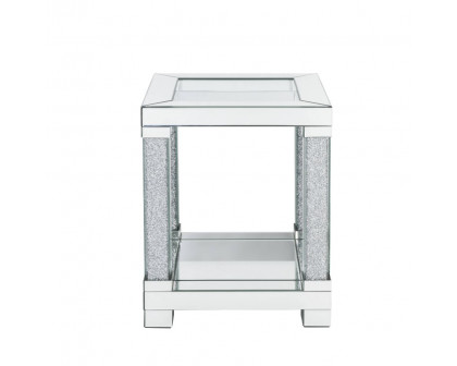 ACME - Noralie End Table in Mirrored/Faux Diamonds (87997)